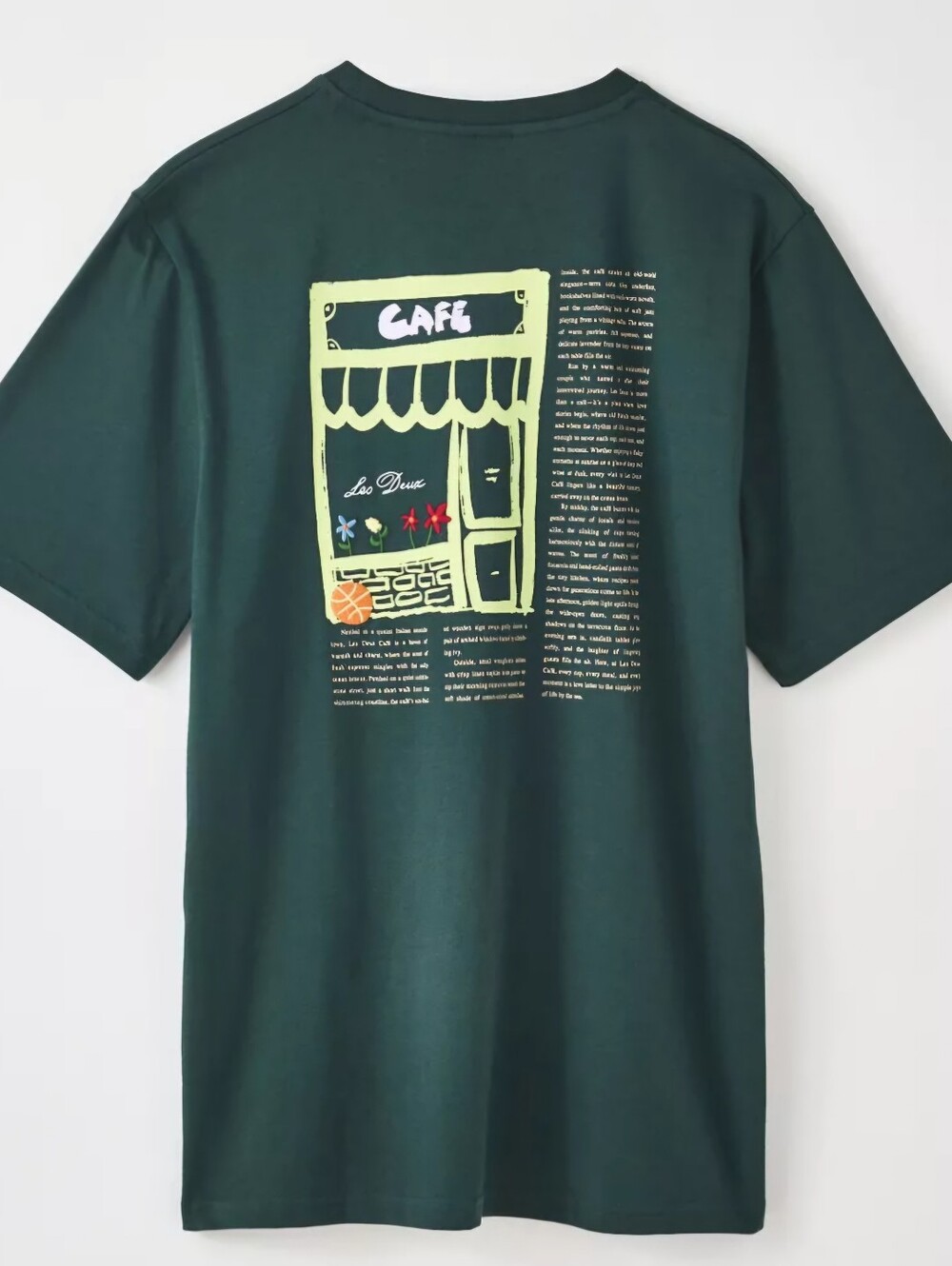 Les Deux Cafe Graphic Tee,Color: Pine Green, Retail Price $89.00 USD